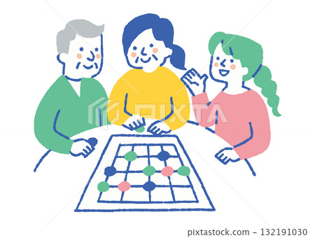 養老院玩遊戲的男女_顏色 養老院玩遊戲的男女_顏色 132191030