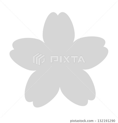 Simple illustration of a cherry blossom, gray, icon Simple illustration of a cherry blossom, gray, icon 132191290