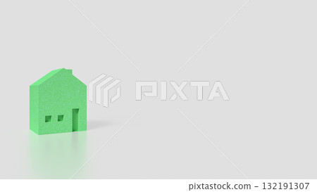 The Green House On white Background for Property or Building concept 3d Render. 132191307