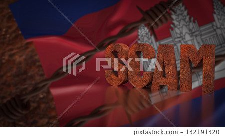 The Scam and Cambodia flag for Background 3d Rendering. The Scam and Cambodia flag for Background 3d Rendering. 132191320