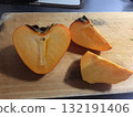 Heart-shaped persimmon 132191406