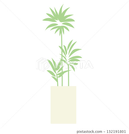 圖庫插圖: 室內植物的簡單盆栽插圖 圖庫插圖: 室內植物的簡單盆栽插圖 132191801