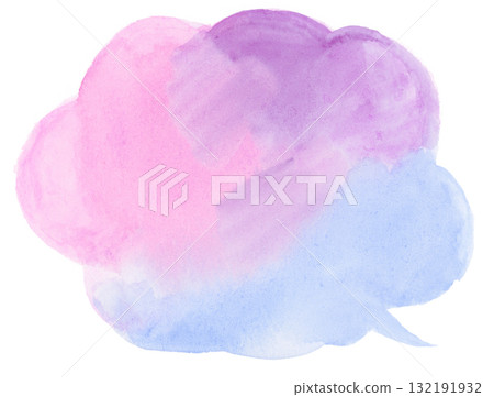 Hand-drawn speech bubble (transparent watercolor) Hand-drawn speech bubble (transparent watercolor) 132191932