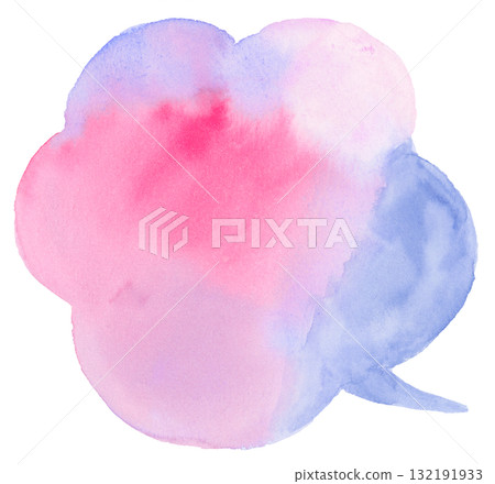 Hand-drawn speech bubble (transparent watercolor) Hand-drawn speech bubble (transparent watercolor) 132191933