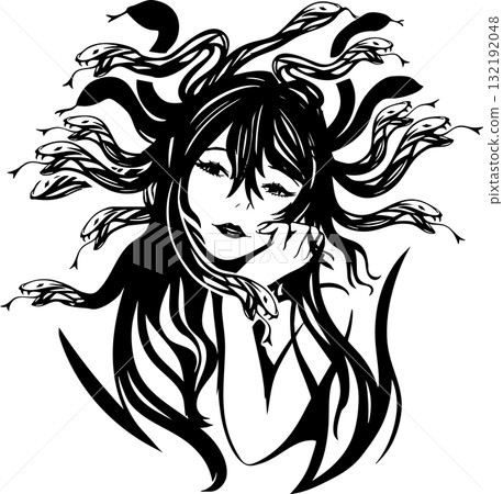 Medusa tribal art illustration Medusa tribal art illustration 132192048