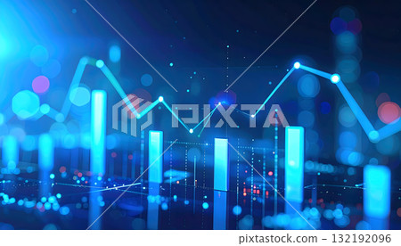 Holography of a rising stock chart Holography of a rising stock chart 132192096