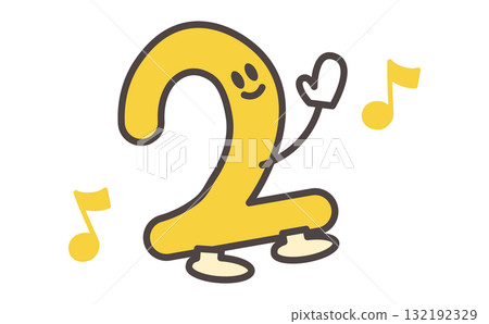 Cute Number 2 Character Illustration Material 132192329
