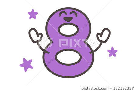 Cute Number 8 CharacterIllustration MaterialCute Number 8 Character 132192337