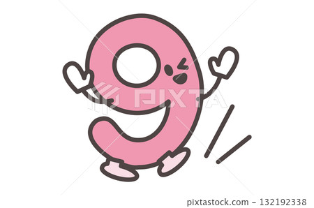Cute Number 9 CharacterIllustration MaterialCute Number 9 Character 132192338