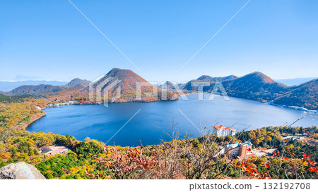 榛名山（秋季）：從歌舞伎山和鈴岩眺望的景色 132192708