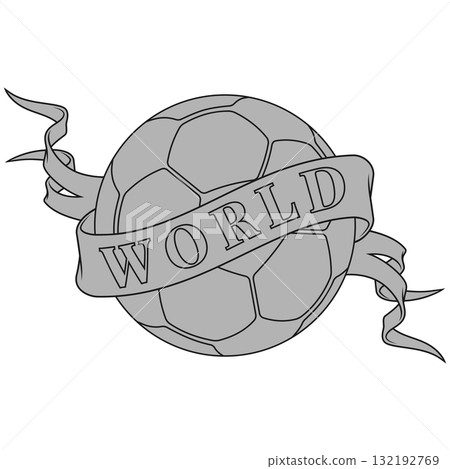 Soccer ball surrounded by tape Soccer ball surrounded by tape 132192769