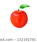 紅蘋果與葉子 132192781