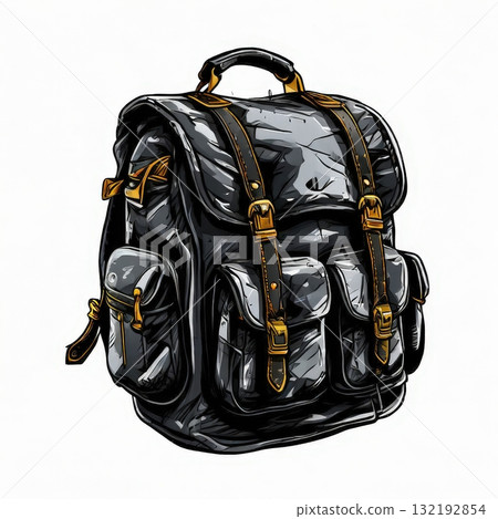an AI Image Generator, Stylish Backpack with Orange Accents an AI Image Generator, Stylish Backpack with Orange Accents 132192854