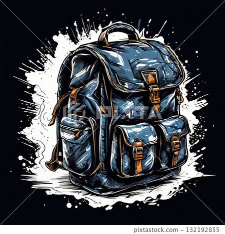 an AI Image Generator, Stylish Backpack with Orange Accents an AI Image Generator, Stylish Backpack with Orange Accents 132192855
