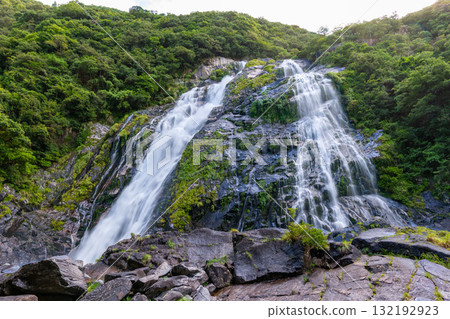優美的瀑布，大川瀑布，日本百大瀑布之一，屋久島國立公園（夏季） 132192923