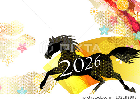 馬年賀卡十二生肖背景 馬年賀卡十二生肖背景 132192995