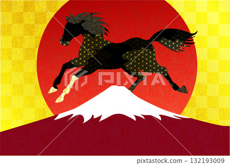 Horse New Year's card zodiac background Horse New Year's card zodiac background 132193009