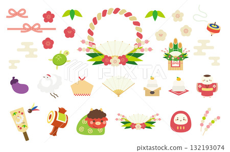 新年的插圖集 132193074