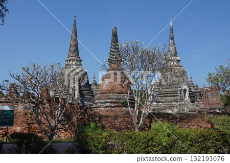 泰國大城府大城府歷史公園的 Wat Phra Si Sanphet 塔 132193076