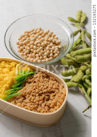 美味的醬油肉末便當 132193275