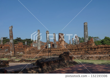 Scenery of Wat Phra Si Sanphet in Ayutthaya Historical Park, Ayutthaya, Thailand 132193306