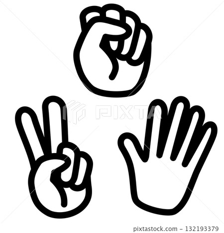 一隻手玩石頭剪刀布的插圖 一隻手玩石頭剪刀布的插圖 132193379