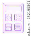 3D glassmorphism calculator icon. Glossy minimal purple design representing math, accounting, and finance. Perfect for education, business, and digital applications. 132193391