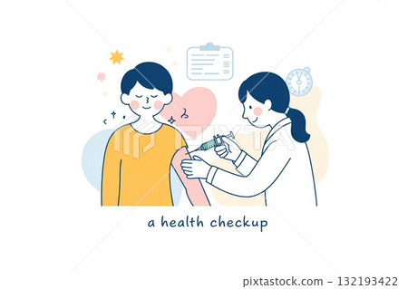 A person receiving an injection during a health checkup. Medical and vaccination scene. 132193422