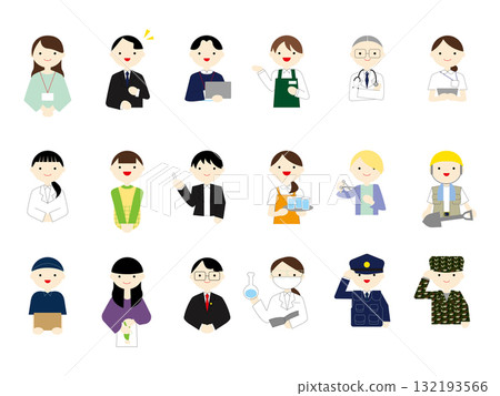 Illustration set of working people Illustration set of working people 132193566