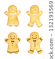 Watercolor illustration of gingerbread cookies (Christmas, winter, sweets) 132193569