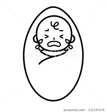Illustration of a baby crying loudly 132193578