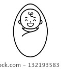 高興的嬰兒全身的插圖 132193583