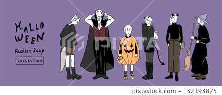 萬聖節服裝系列插圖集 萬聖節服裝系列插圖集 132193875