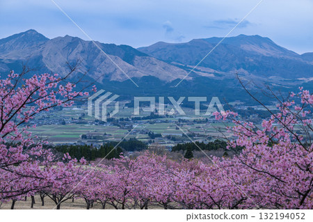 春光明媚，世界最大規模的戶外舞台「Aspecta」（南阿蘇村）在阿蘇山的映襯下格外醒目 132194052