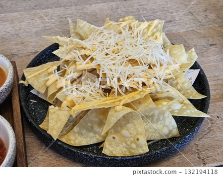 this is potato chip on plate this is potato chip on plate 132194118