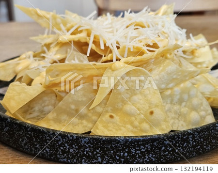 this is potato chip on plate this is potato chip on plate 132194119