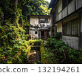 被綠色植物覆蓋的私人住宅廢墟 - 人工智慧生成的圖像 132194261