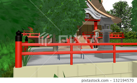 「海景神社」PNG素材，可作為動畫背景。天空是透明的，請隨意使用。 132194570