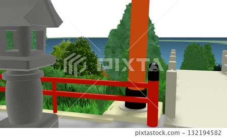 「海景神社」PNG素材,可作為動畫背景。天空是透明的,請隨意使用。 「海景神社」PNG素材,可作為動畫背景。天空是透明的,請隨意使用。 132194582