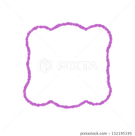 Groovy chalk crayon frame with scallop and wavy outline in retro box style. Y2k border as hand drawn graphic, playful artistic background for creative modern use in contemporary design. Groovy chalk crayon frame with scallop and wavy outline in retro box style. Y2k border as hand drawn graphic, playful artistic background for creative modern use in contemporary design. 132195195