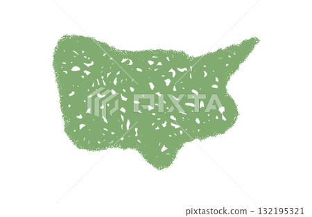 Wavy green crayon speech balloon sketch with organic rectangle shape. Abstract cloud textbox and message comment style, hand drawn look for bold communication or creative graphic concept. 132195321