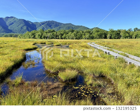 Miharashi mountain hut and campsite between Lake Ozenuma and Ozegahara in Gunma 132195325