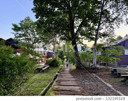 Miharashi mountain hut and campsite between Lake Ozenuma and Ozegahara in Gunma 132195329