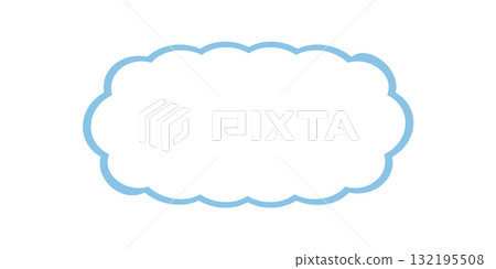 Groovy scallop rectangle border outline in light blue, with bubble edge and retro y2k line style. Playful frame element shape for background in trendy vintage aesthetic. Groovy scallop rectangle border outline in light blue, with bubble edge and retro y2k line style. Playful frame element shape for background in trendy vintage aesthetic. 132195508