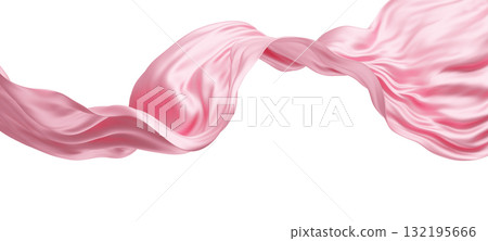 Pink fabric on white background 3D render 132195666