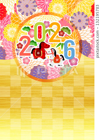 馬年賀卡十二生肖背景 132195783