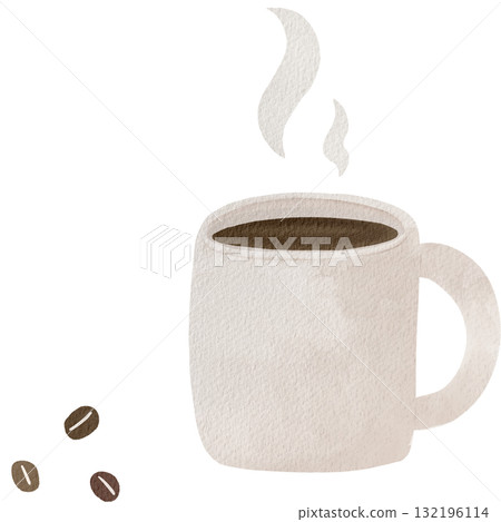 水彩咖啡杯-自然溫馨的咖啡館插畫素材 水彩咖啡杯-自然溫馨的咖啡館插畫素材 132196114