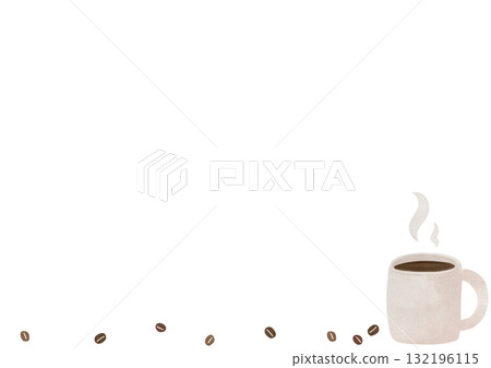 水彩咖啡杯-自然溫馨的咖啡館插畫素材 水彩咖啡杯-自然溫馨的咖啡館插畫素材 132196115