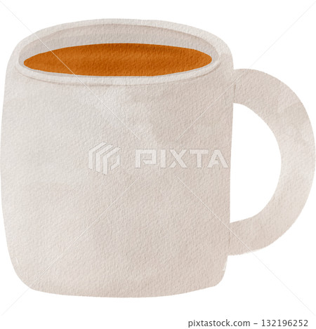 水彩茶杯-自然溫馨的咖啡館插畫素材 132196252