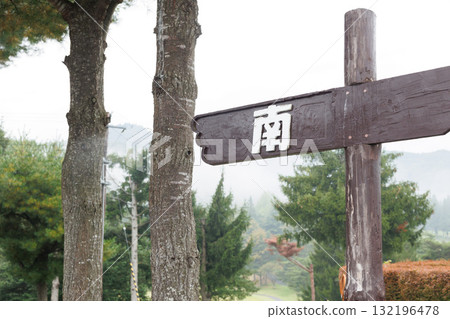 Signs on the golf course 132196478